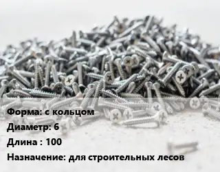 Шуруп с кольцом 6х100 для строительных лесов